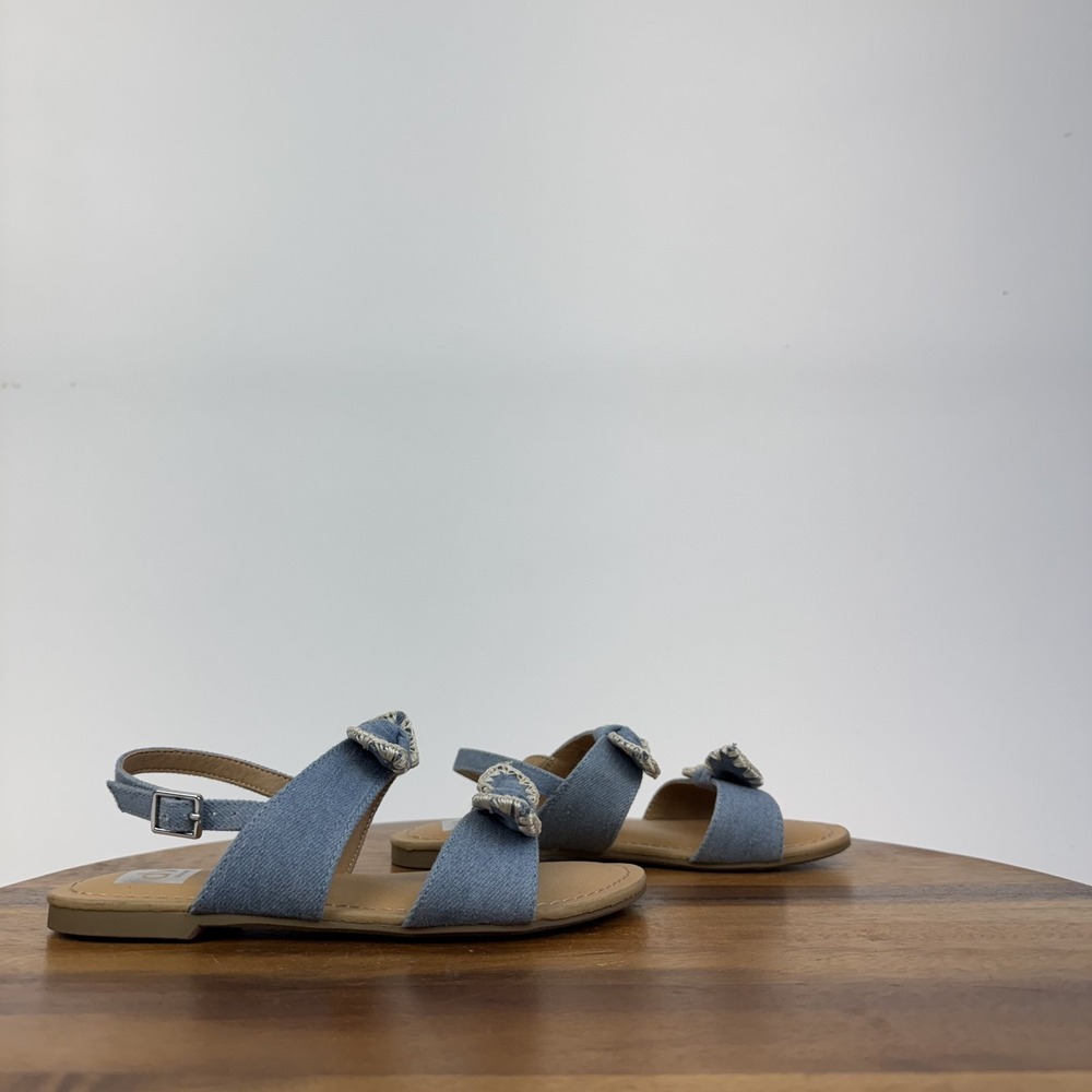 New NWOB Big Kids Dolce Vita Caicey Blue Denim Ankle Strap Sandals Size 1 Y